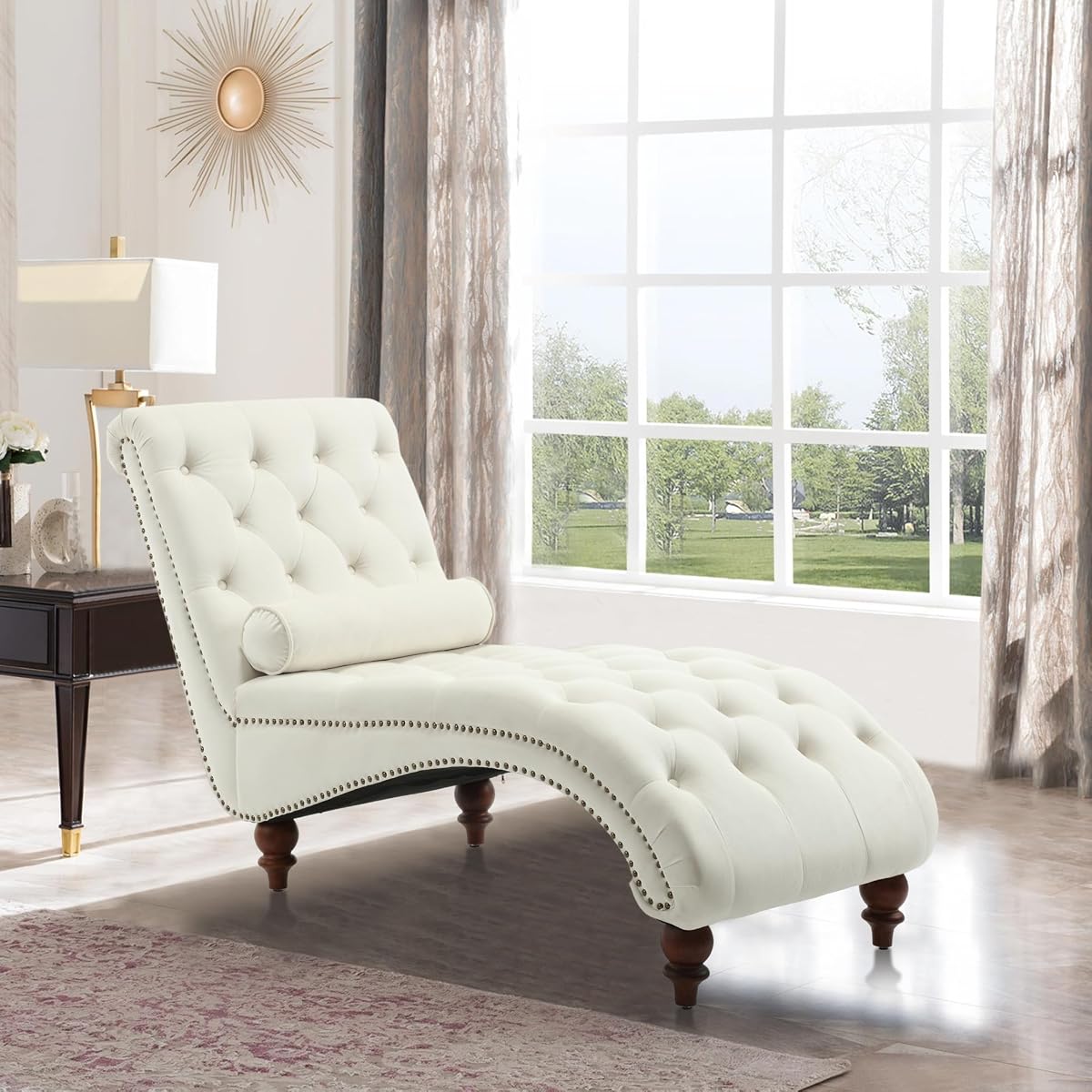 Chaise Lounge Chair Indoor, Velvet Bedroom Accent Lounge Chair