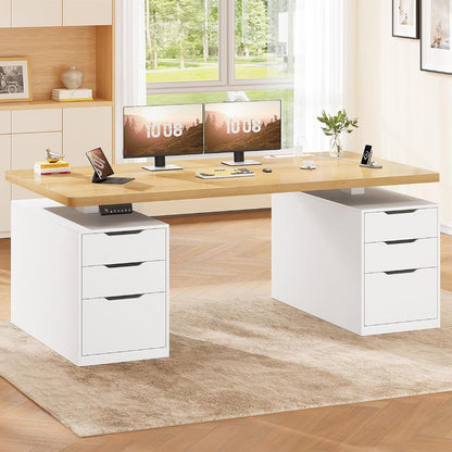 55" Electric Standing Desk with 6 Drawers, Adjustable Stand up Desk with Storage
