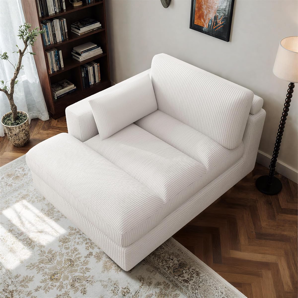 Oversized Chaise Lounge Chair with Right Armrest