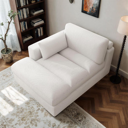 Oversized Chaise Lounge Chair with Right Armrest