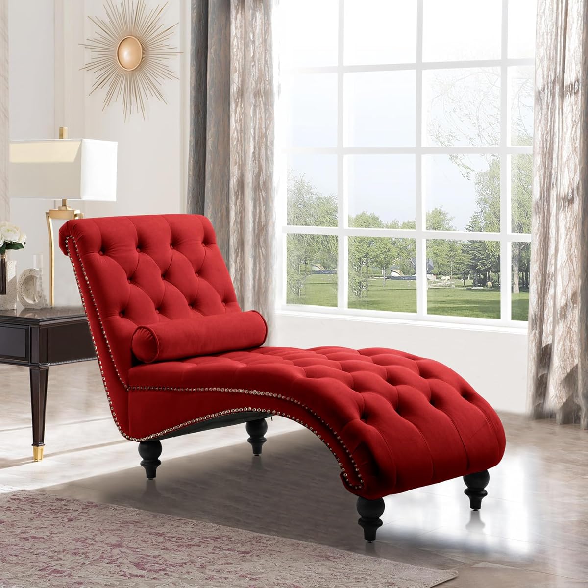 Chaise Lounge Chair Indoor, Velvet Bedroom Accent Lounge Chair