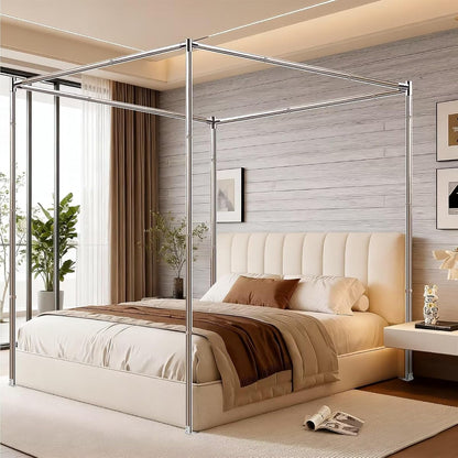 Canopy Bed Frame Queen Size, Thicken Stainless Steel Canopy Bed Frame