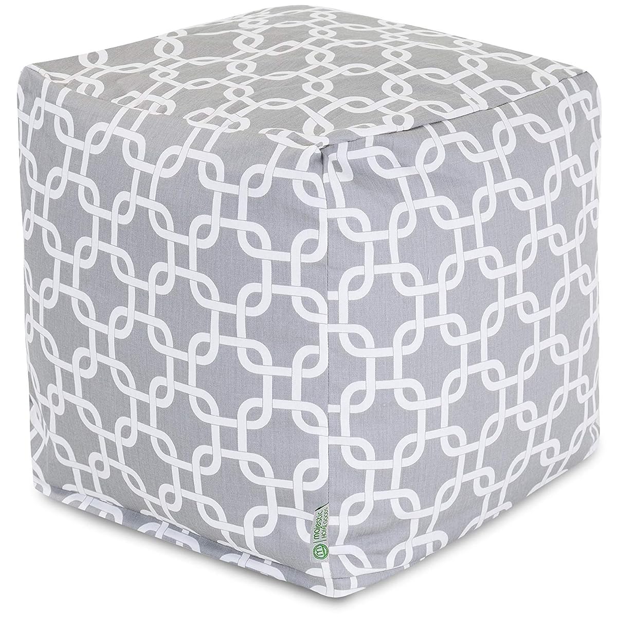 Goods Links Indoor/Outdoor Pouf Ottoman Stuffed Cube 17x17x17 Inches - Bean Bag Floor Pouf Ottoman for Foot Rest – Sitting Pouf Chair for Living Room – Nursery Pillow Ottoman - Gray