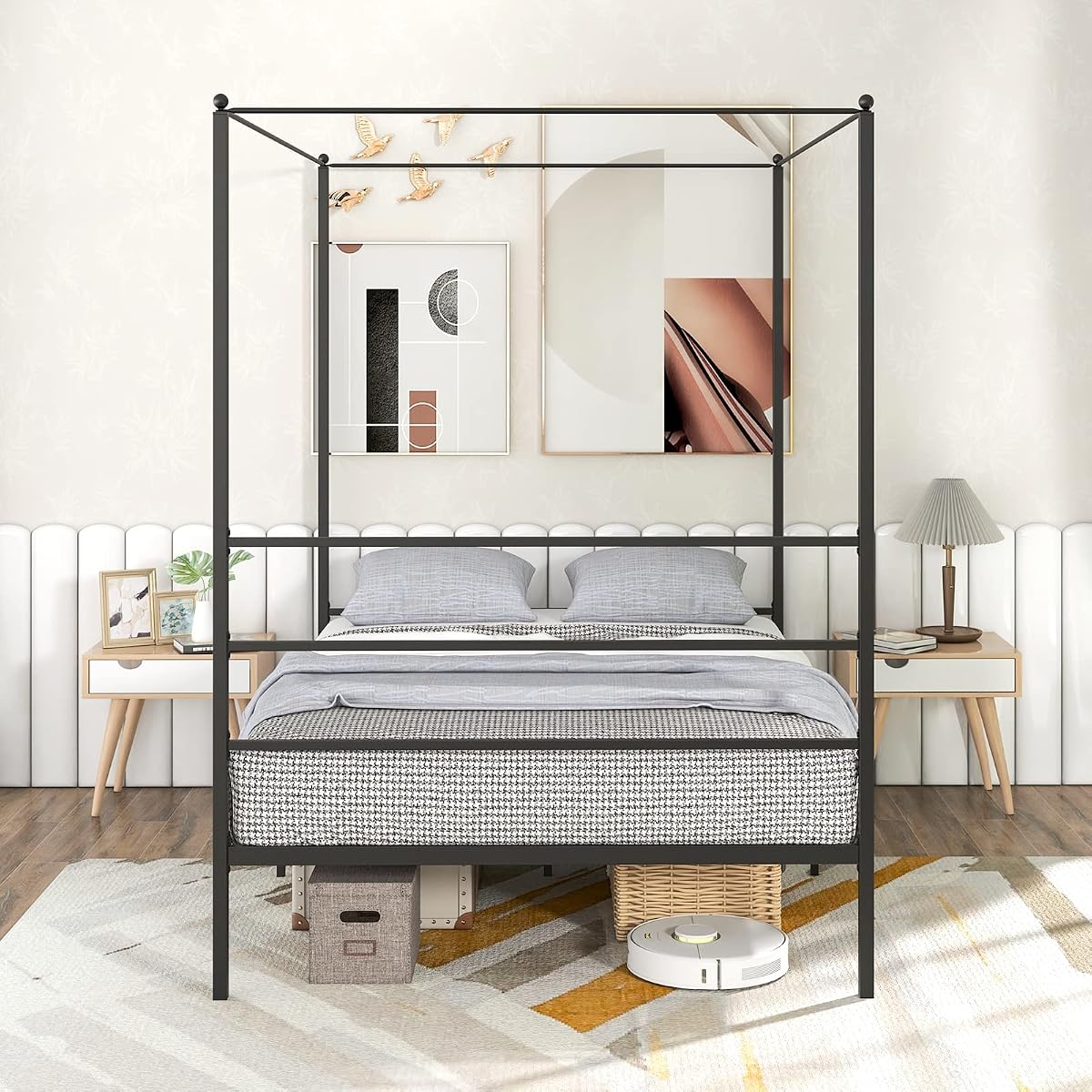 Full Size Metal Canopy Bed Frame