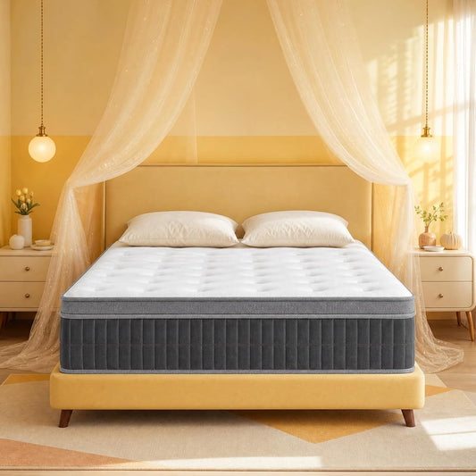 14 Inch Full Hybrid Mattress, Medium Firm,Cool Vent & Motion Isolation