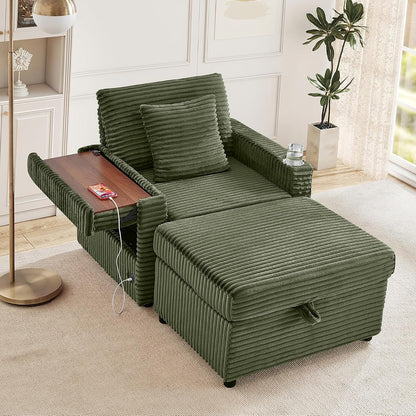 Single Chair and Ottoman Set