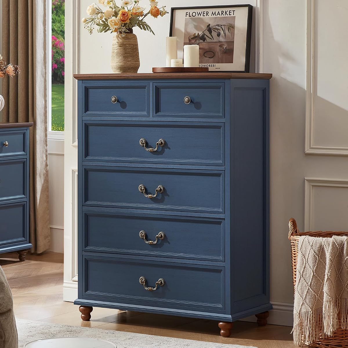 Farmhouse 6 Drawer Dresser for Bedroom