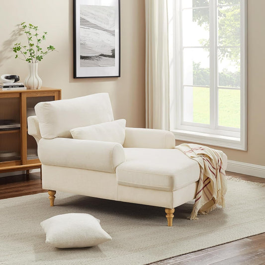 Modern Chaise Lounge Chair with Adjustable Backrest