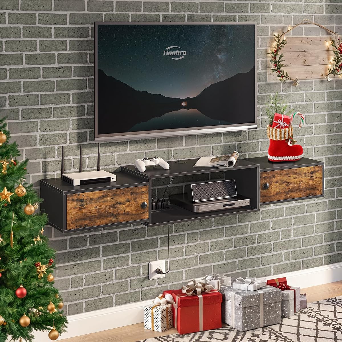 55" Floating TV Stand with Power Outlet