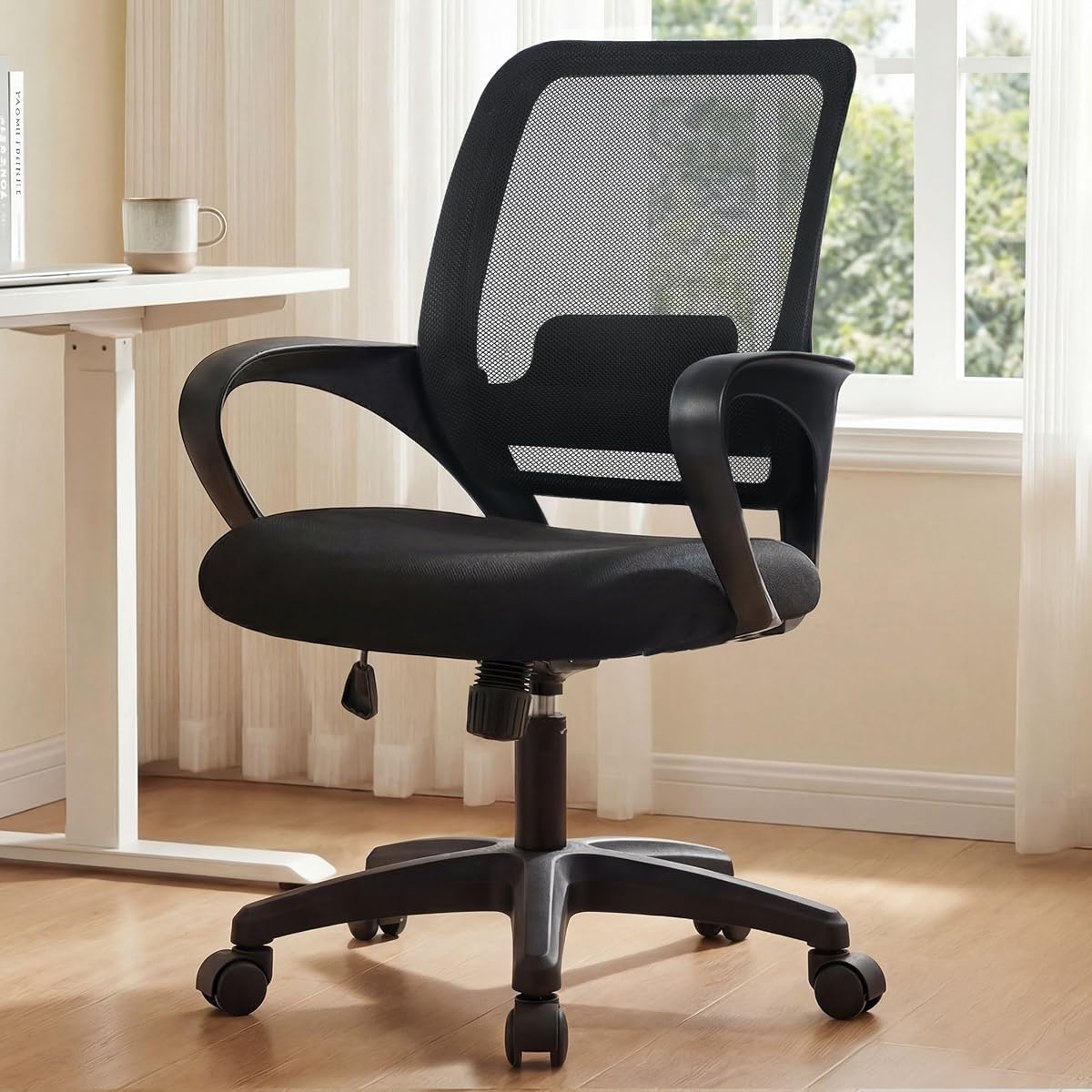 Home Office Desk Chair Ergonomic Mesh with Lumbar Support, Black