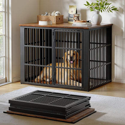 48" Foldable Dog Crate Furniture