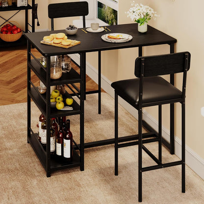 Dining Table Set for 2, Kitchen Table and Chairs for 2 with Upholstered Chairs