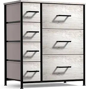 Dresser with 7 Faux Wood Drawers, Storage Unit Organizer Chest for Clothes, view 2