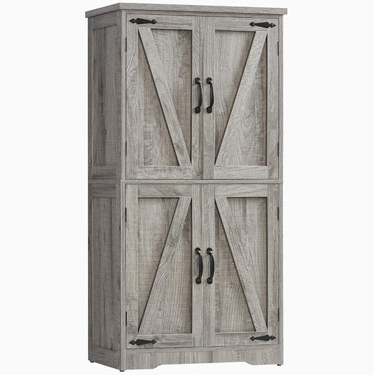 Farmhouse Storage Cabinet with 2 Adjustable Shelves