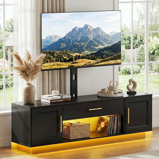 59" Modern TV Stand with Mount and Power Outlet