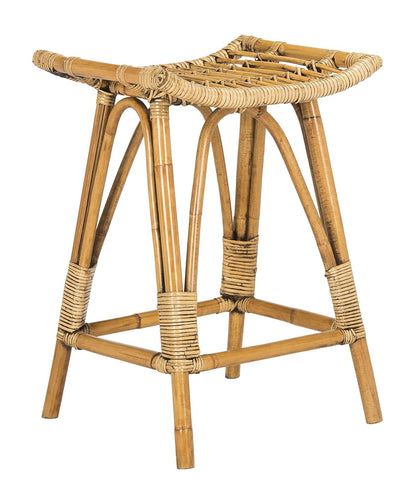 Safavieh Home Collection Leda Brown Rattan 26-inch Counter Stool