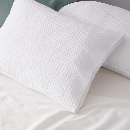 Ultra Soft Waffle Weave Pillow Shams King Size, No Insert, 2 Pack 20" X 36" Pillowcases,Breathable & Skin-Friendly Pillow Cases, Stylish Decorative Bed Pillow Cases Covers,White