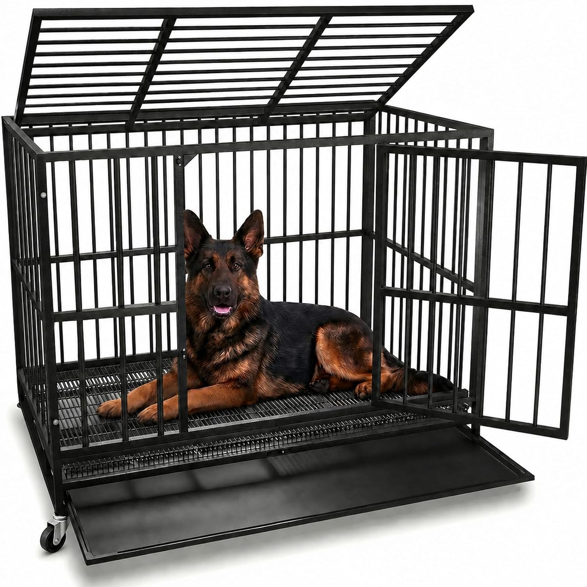 48-Inch Heavy Duty Dog Crate for Large Dogs