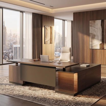 Reversible 83.6" L-Shaped Electric Executive Standing Desk
