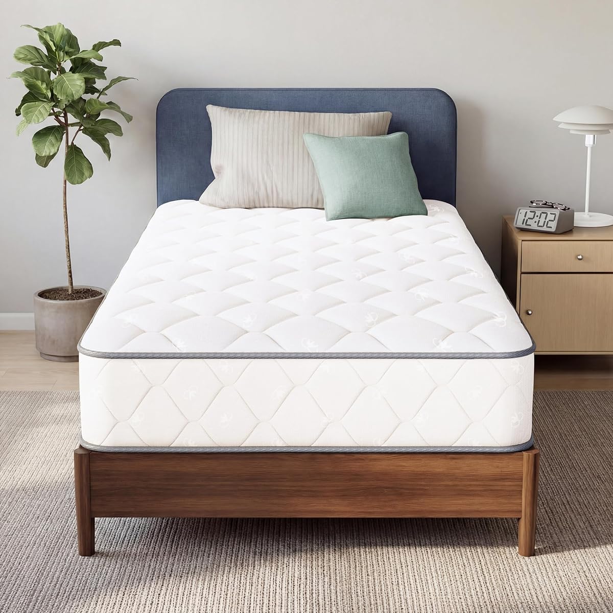 Twin Size Mattress, 8 Inch Hybrid Comfort & Supportive Mattress in a Box, Cooling Gel Memory Foam and Spring with Pressure Relief, CertiPUR-US Certified