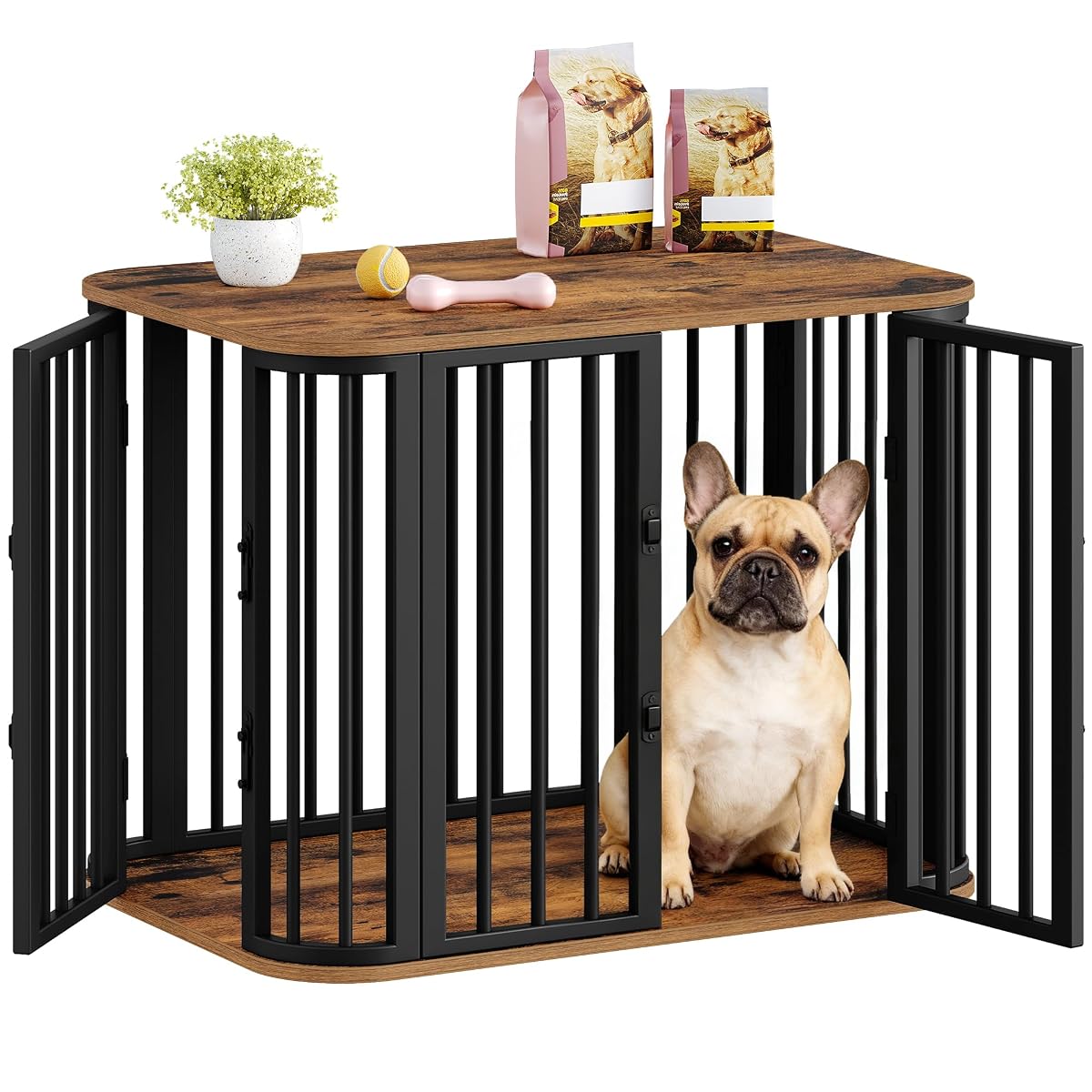 31.5'' M Dog Crate Furniture, Wooden Dog Kennel Indoor Dogs Cage