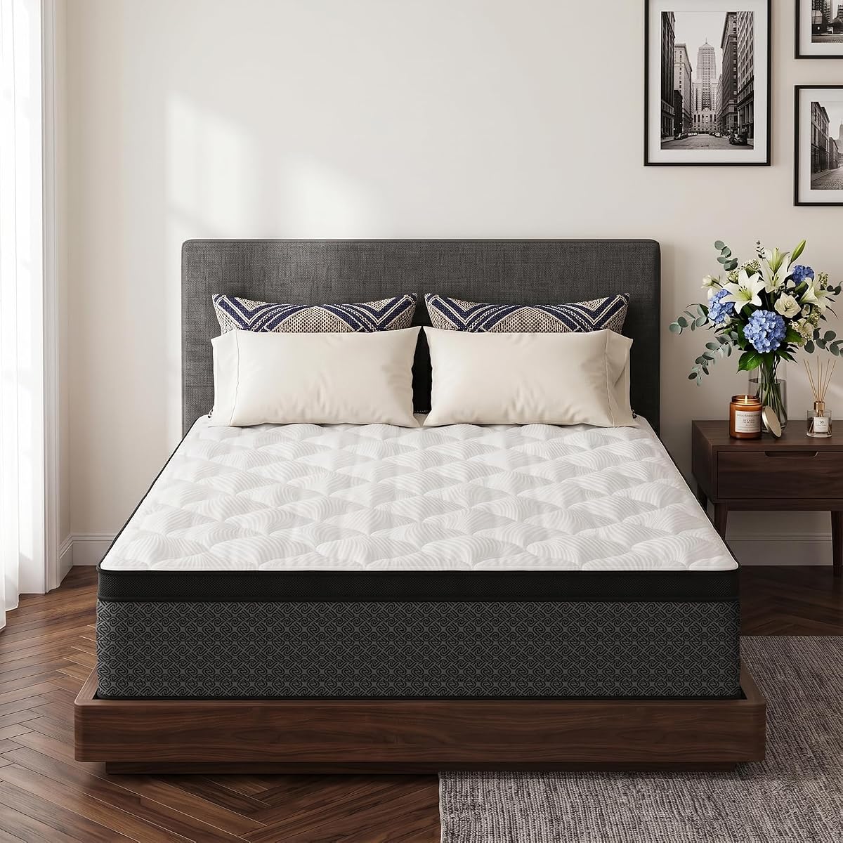 Full Size Mattress,12" Thickness Hybrid Memory Foam Mattress in a Box