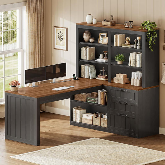 Farmhouse L Shaped Computer Desk