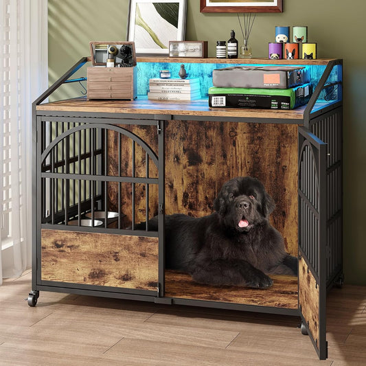 44 Inch Heavy Duty Dog Crate Furniture with 3 Doors