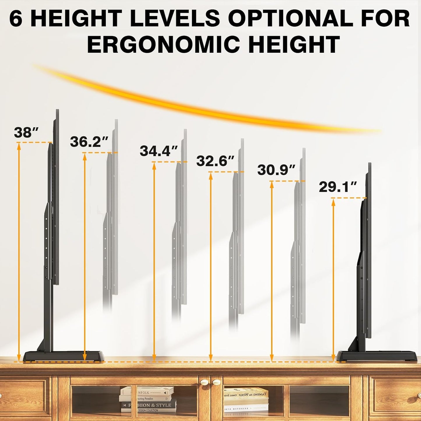 Universal TV Legs, Table Top TV Stand Base with Height Adjustable for Most 37 to 86 Inch Tvs, Wobble-Free Replacement with Cable Management, Holds up to 150Lbs, Max VESA 800X600Mm, Black (Black)