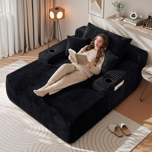 65" Oversized Boneless Chaise Lounge Chair Indoor