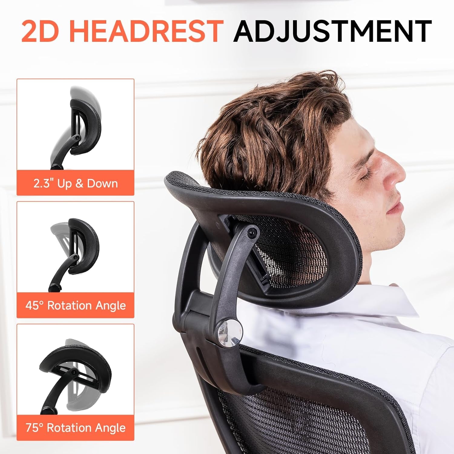 Big and Tall Ergonomic Mesh Office Chair, High Back Home Desk Chair Computer Gaming Chair with Headrest, Flip-Up Arms, 90-125° Tilt Lock and Wide Cushion, Task Chair for Man Woman- Black