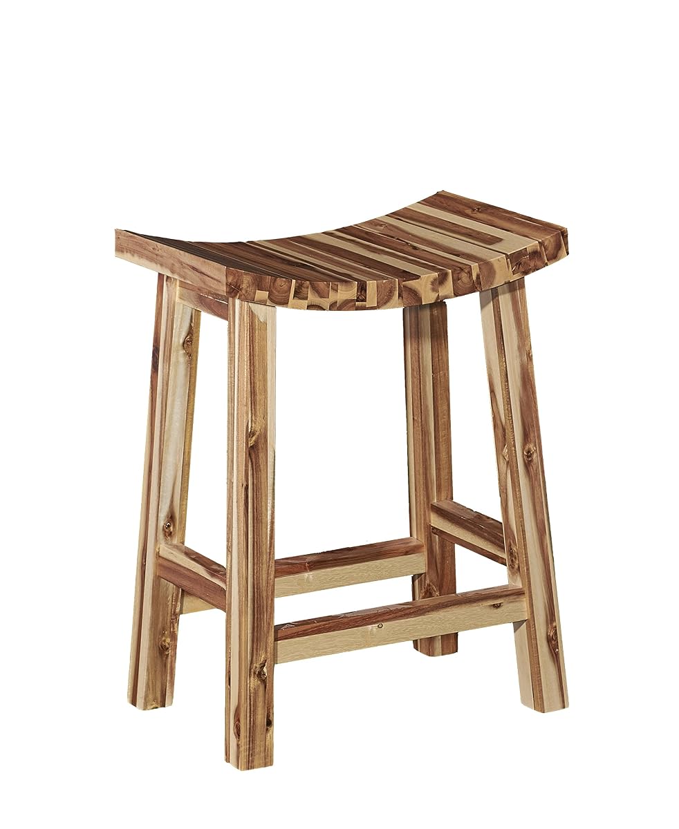 Powell Furniture Dale Saddle Bar Stool Natural Wood