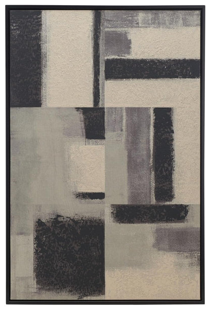 SAFAVIEH Home Collection Blurred Lines Modern Contemporary 24 x 36-inch Framed Wall Art Decor