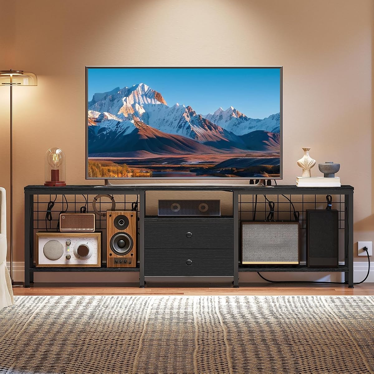TV Stand with Power Outlet Up to 75 Inch