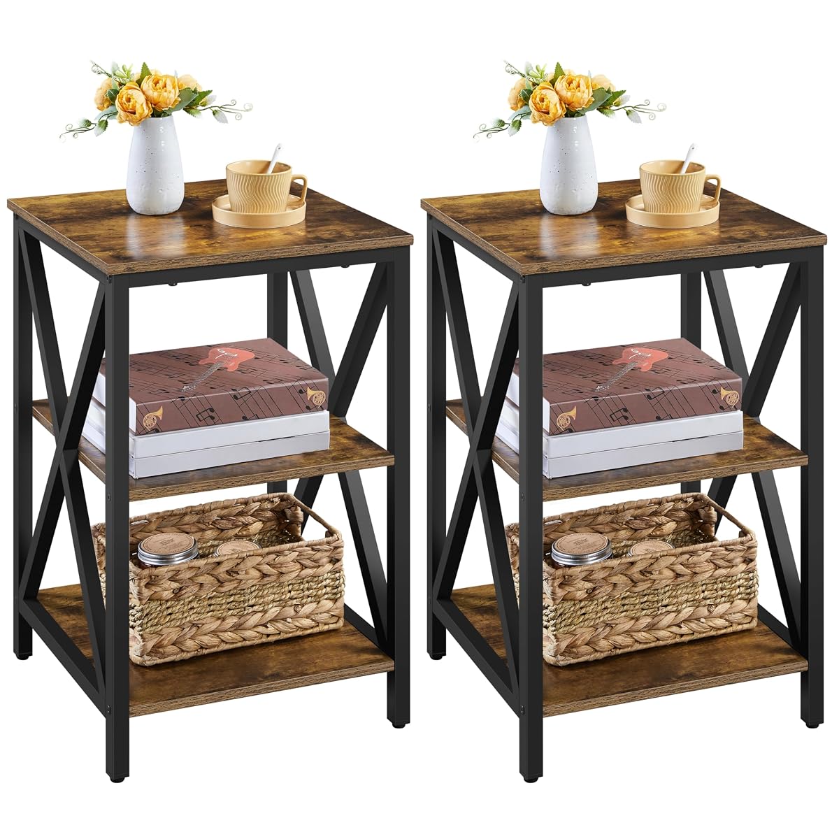 Yaheetech Industrial End Tables Set of 2