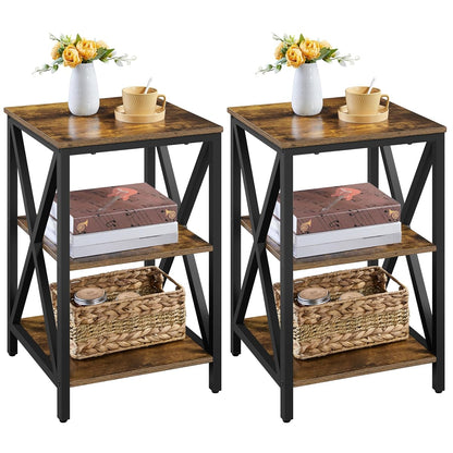 Yaheetech Industrial End Tables Set of 2