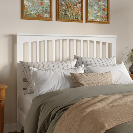 Mission Queen Solid Wood Headboard, White