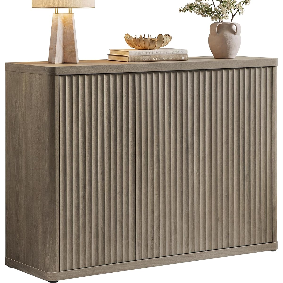 Buffet Cabinet with Storage Sideboard with 3 Doors Modern 46.6" W Credenza