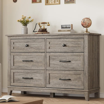6 Dresser for Bedroom, 47 in Wide Drawer Dresser with Storage Freestanding