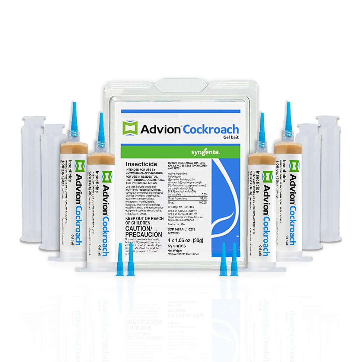 advion 383920 4 Tubes and 4 Plungers Cockroach German Roach Pest Control Inse