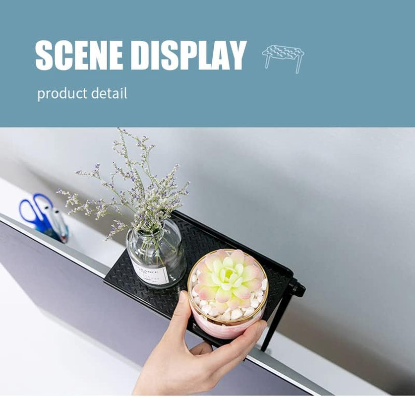 2 Park TV Top Shelf Apple Tv Mount Monitor Shelf Screen Storage Shelf Floating Tv Stand Router Shelf Adjustable Mount for Media Box, Game Console, Router TV, Camera Frames Remote 11.8 X 4.7 Inch