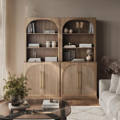 Storage Cabinet with Hutch Set of 2
