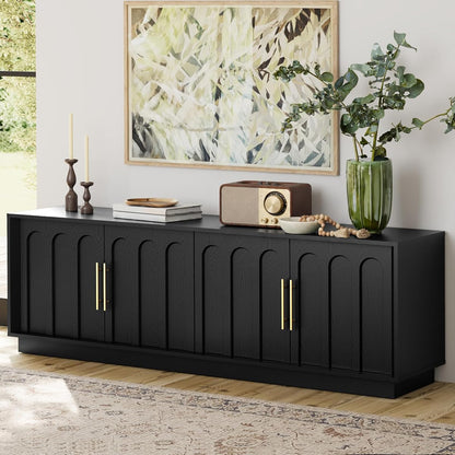 67" Modern TV Stand for 75 Inch TV Living Room, Black