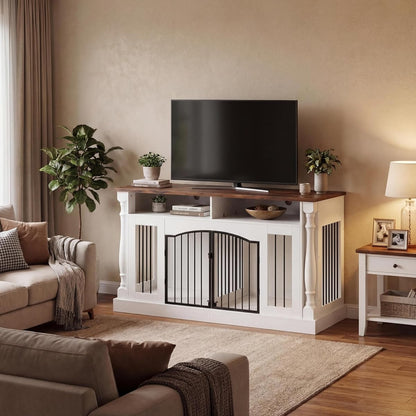 63 Inch Double Dog Crate TV Stand