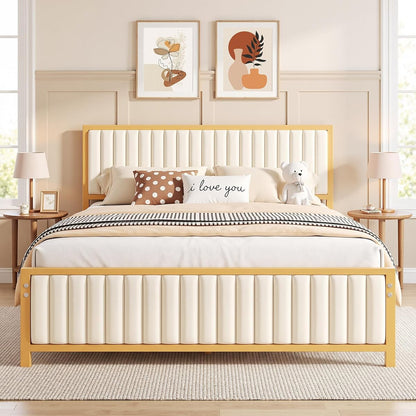 Queen Size Bed Frame, Golden