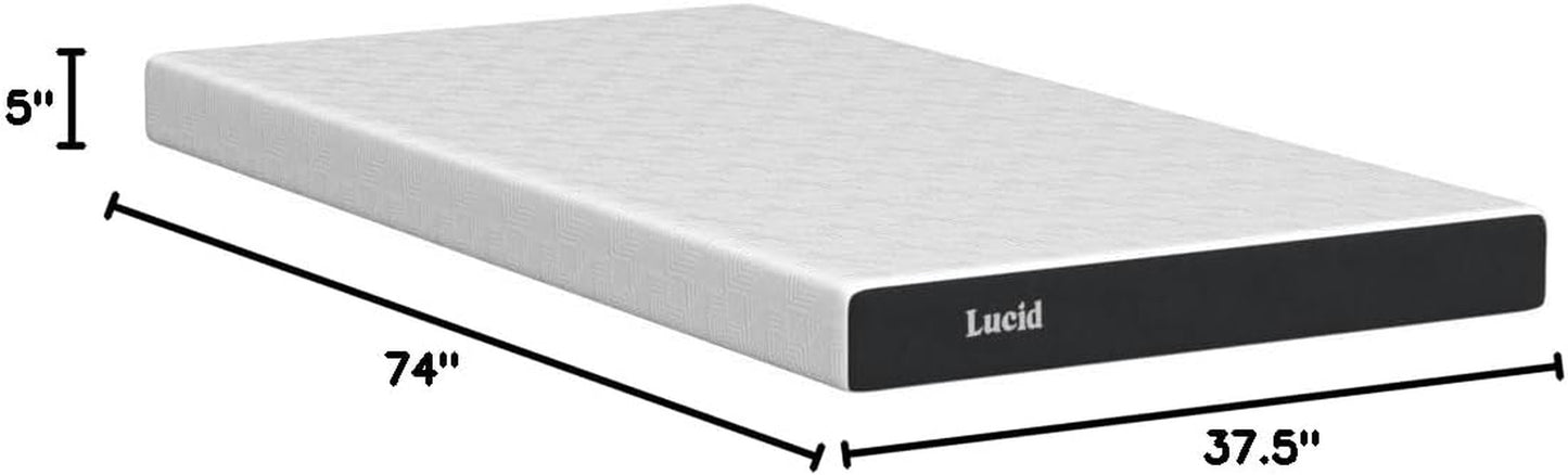 5 Inch Gel Memory Foam Mattress - Firm Feel - Gel Infusion - Memory Foam Infused with Bamboo Charcoal - Breathable Cover - Twin