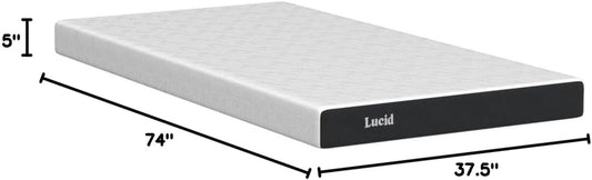 5 Inch Gel Memory Foam Mattress - Firm Feel - Gel Infusion - Memory Foam Infused with Bamboo Charcoal - Breathable Cover - Twin
