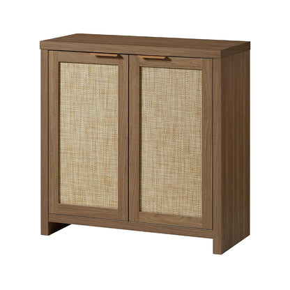 Hampstead Storage Sideboard Cabinet with Rattan Doors and Adjustable Shelves, Buffet Kitchen Cabinet Cupboard Console for Living Room