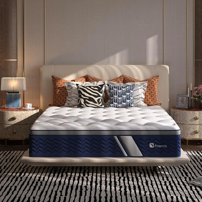 Full Mattress 12 Inch, Hybrid Full Size Mattress in a Box, Fiberglass-Free Pocket Spring & Gel Memory Foam, Cooling Pressure Relief, Edge Support, Medium Firm, CertiPUR-US