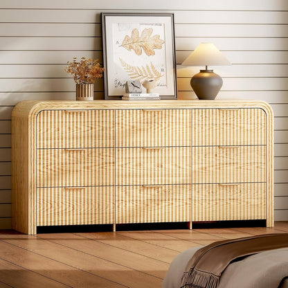 62.91" Modern Chest of Drawer, 9 Deep Drawers, Clothes Organizer